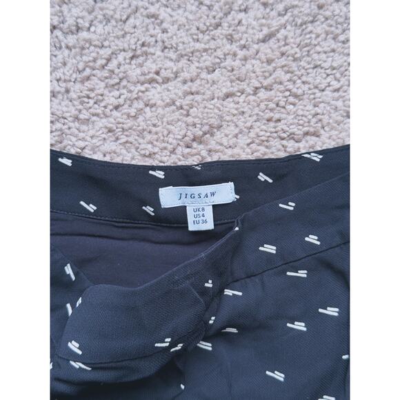 Jigsaw Black White Dashes Chiffon Midi Skirt Viscose 4 Whimsical Academia Preppy - Picture 4 of 5